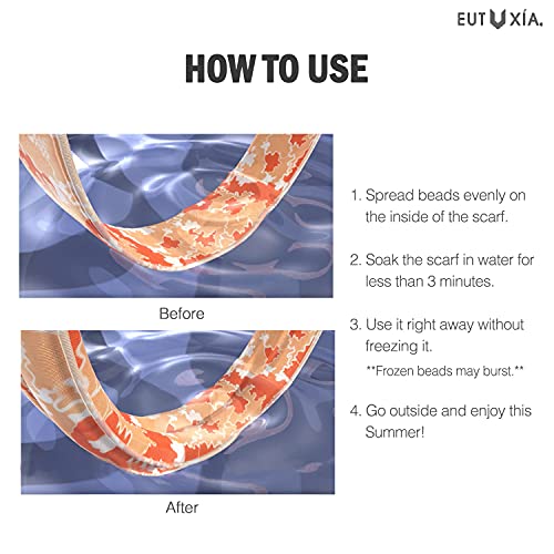 Eutuxia Cooling Scarf Tie Around Neck, Head to Instantly Chill Out, Cool, Reusable for Summer, Indoor, Outdoor. Packs of 63