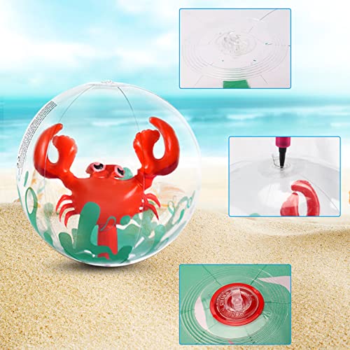 Foto von EKKONG Aufblasbare Wasserball, 3D Strandball, Wasserball, 2 Stücke, Flamingo Und Krabbe, für Strand, Schwimmbad und Garten, für Erwachsene und Kinder (Flamingo und Krabbe)