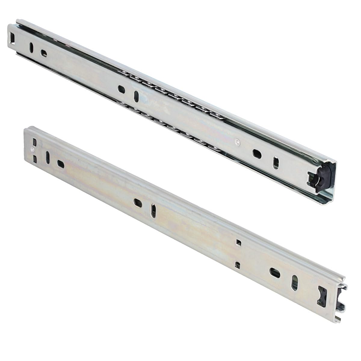 MS Beschläge Drawer Runners 27 mm Height, Ball Guide for Smooth Running, Telescopic Rail Made of Galvanised Steel