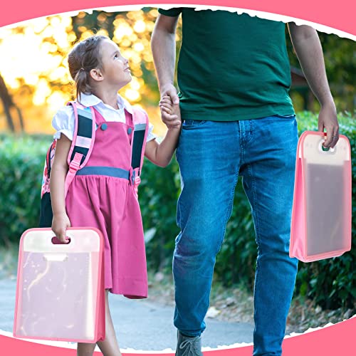 6 Pcs 12 X 12 Paper And Scrapbook Storage Organizer 15.8 X 13 X 3 Inches Expanding Paper Folio Scrapbook Paper Storage With Handles Scrapbooking Case File Folder For Documents Receipt Office (Pink) #TOP5