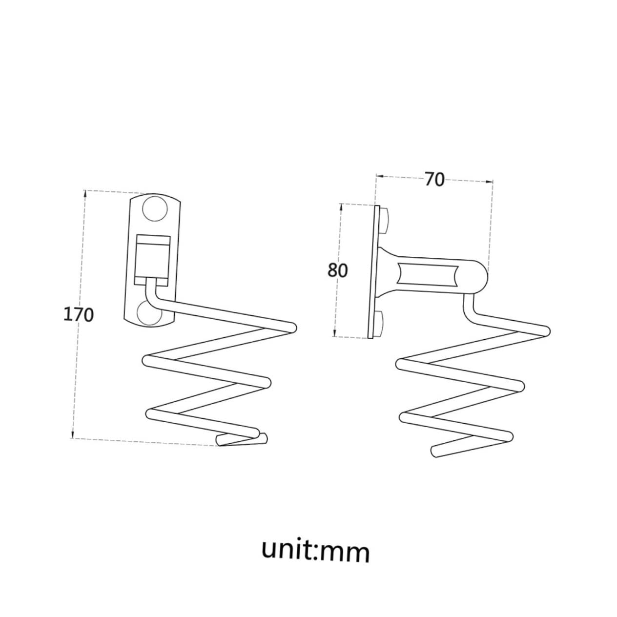BIUDECO Bathroom Hair Dryer Rack Wall Mount Aluminum Storage Organizer Simple Space Design