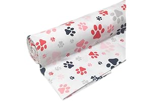 Vibrant Animal Paw Cotton Fabric - Ideal for Creative Expressions