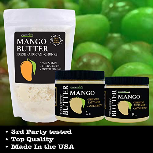 GreenIVe - 100% Pure Mango Butter- All Natural - Fresh Sourced - Exclusively on Amazon (1 Pound Crumble)