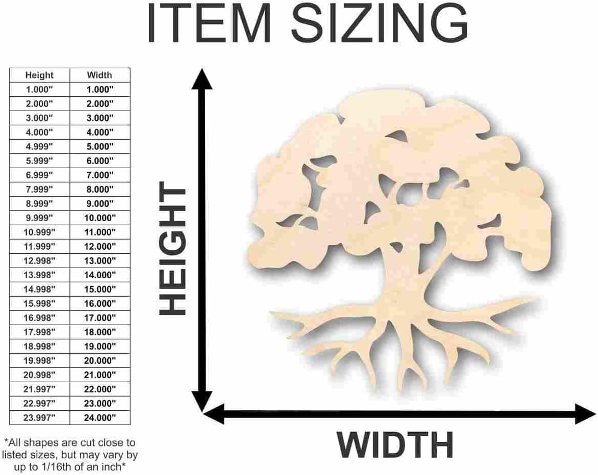 Unfinished Wood Tree of Life Shape Nature Trees Craft up to 46" DIY 18" / 1/2"