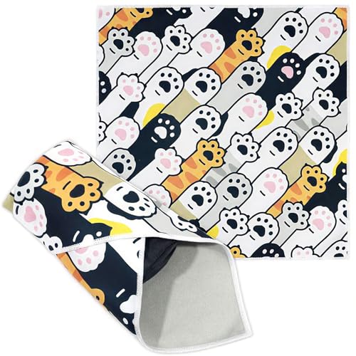 くっつきタオル 巻くだけ保冷ランチクロス 50*50cm 風呂敷 大判 お弁当包み くっつくタオル 折り畳み くっつくクロス カメラ 弁当箱 傘 化粧品 タブレット ペットボトル 水筒 (猫の爪色)