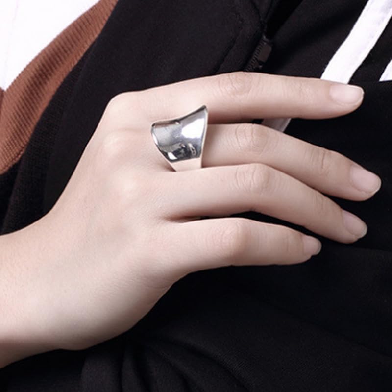 Chunky Rings for Women Plain Wide Band Rings Vintage Cigar Band Rings Classic Thumb Rings Concave Band Rings Thick Statement Rings Jewelry - Image 2