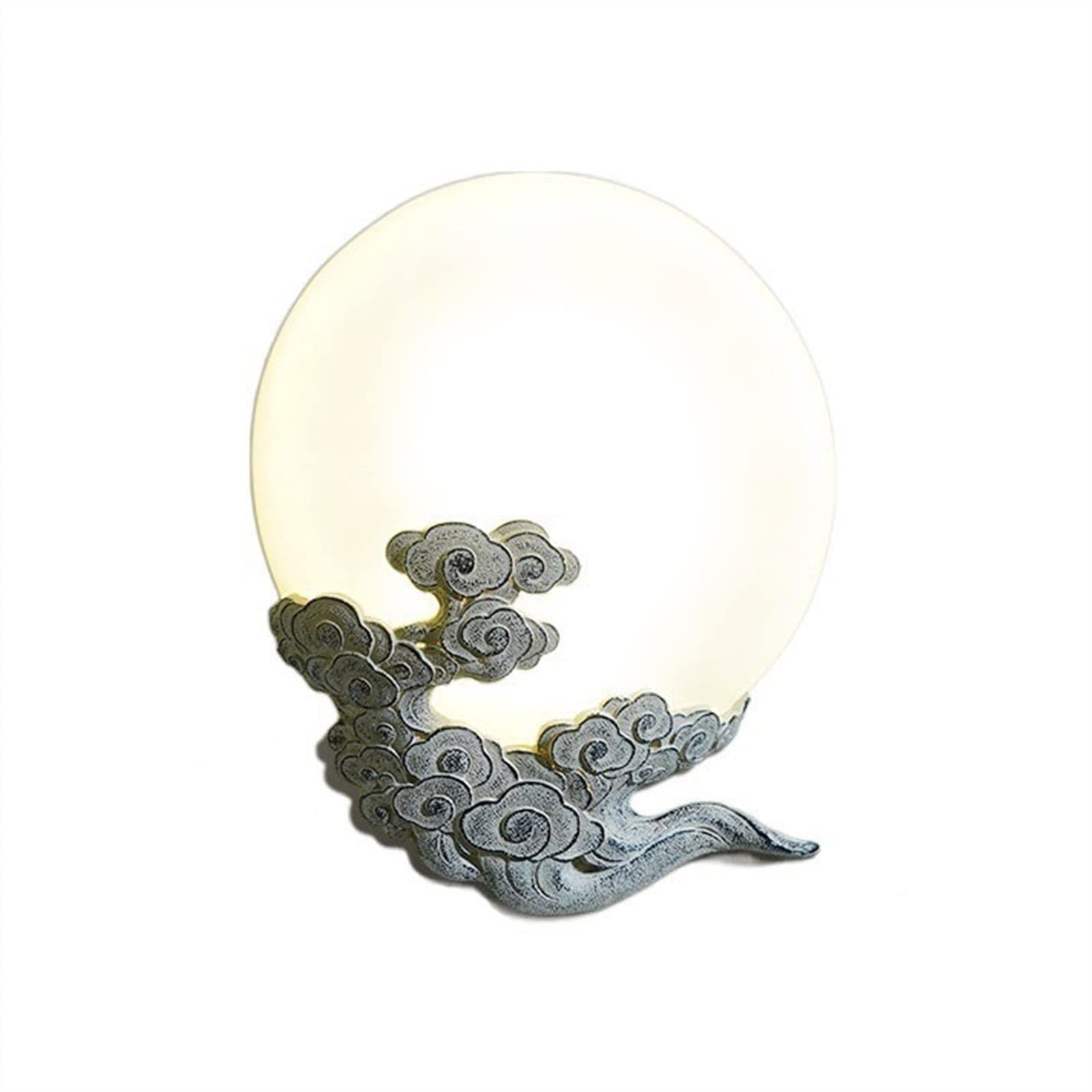 Apliques de pared Lámpara de pared decorativa retro con forma nube auspiciosa, iluminación for pasillo y porche, lámpara resina