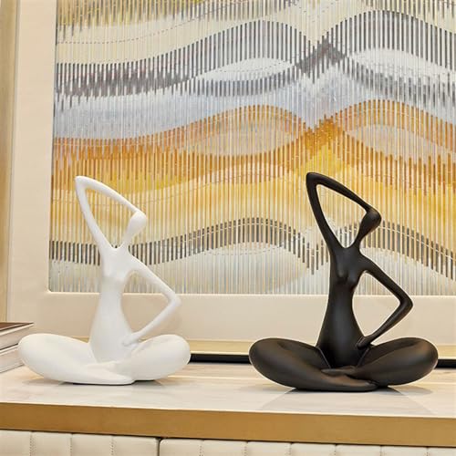 Figurine decor de yoga ornement de bureau home desktop black - 4