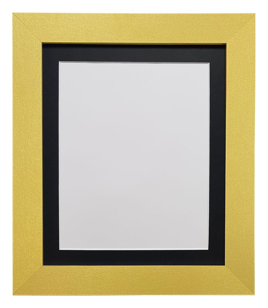 FRAMES BY POST Metro Picture Photo Frame Gold with Black Mount 24 x 18 Inch Image Size 45 x 30 cm Plastic Glass โ image 1