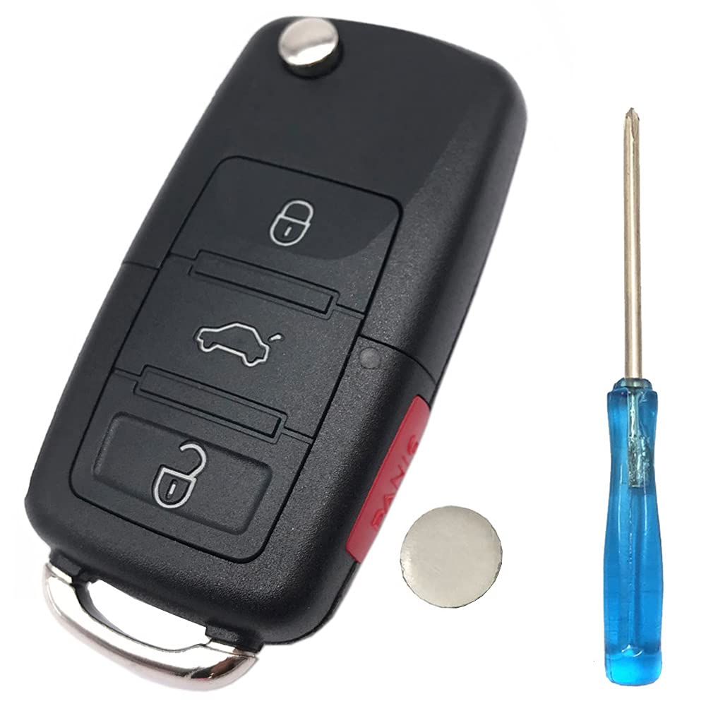 4 Buttons Keyless Entry Remote Key Fob Cover Case fit for VW Volkswagen Jetta Beetle Passat Golf Rabbit GTI CC EOS Key Fob Shell No Chip