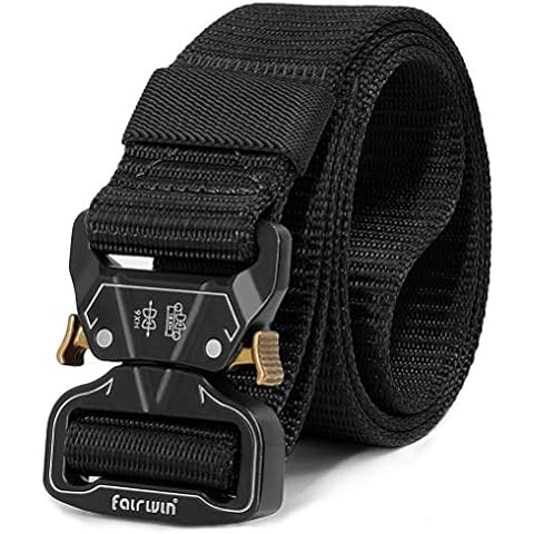 FAIRWIN Tactical Belt for Men, Military Style Utility Nylon Rigger Belt with Heavy-Duty Unique Quick-Release Metal Buckle Cover