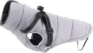 Dog Coats for Medium Dogs, Durable Waterproof Reflective Dog Snowsuit with Harness and Zipper,Windproof Fleece Thick Cold Weather Coat for All Breeds Puppy Doggy Girl Boys Holiday Outdoors Indoor