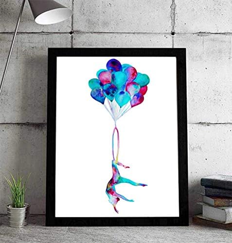 Carried away- Hoop yoga/Lyra - Fine Art watercolor print - Lyra gift - Lyra ballon - Aerialist gift - Aerialist art - Aerial balloon