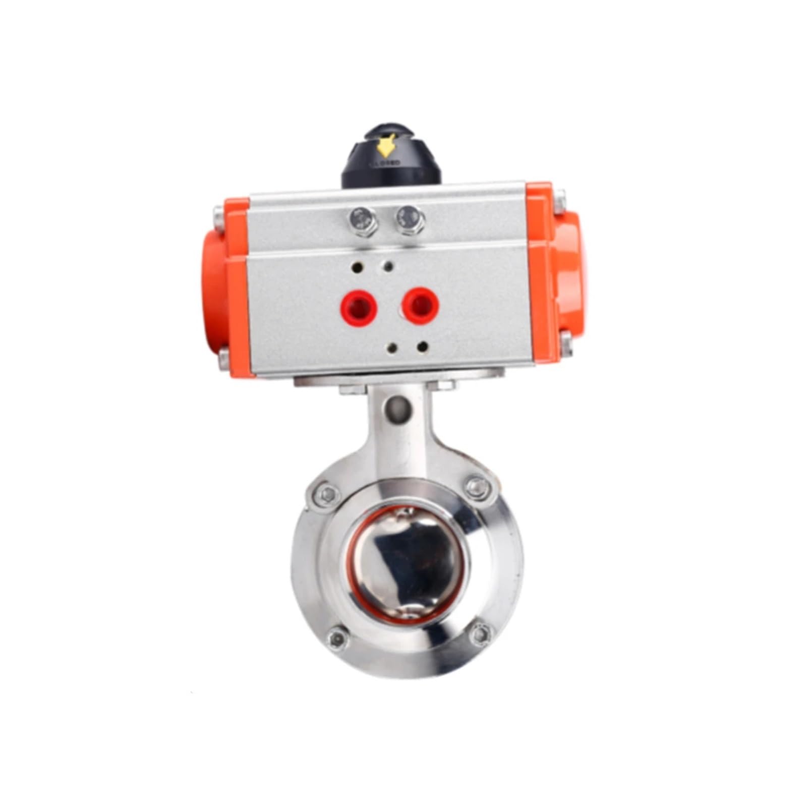 BALYDLUL 1" Welding OD 25mm Stainless Steel 304 Sanitary Pneumatic Butterfly Valve Silicone Seal