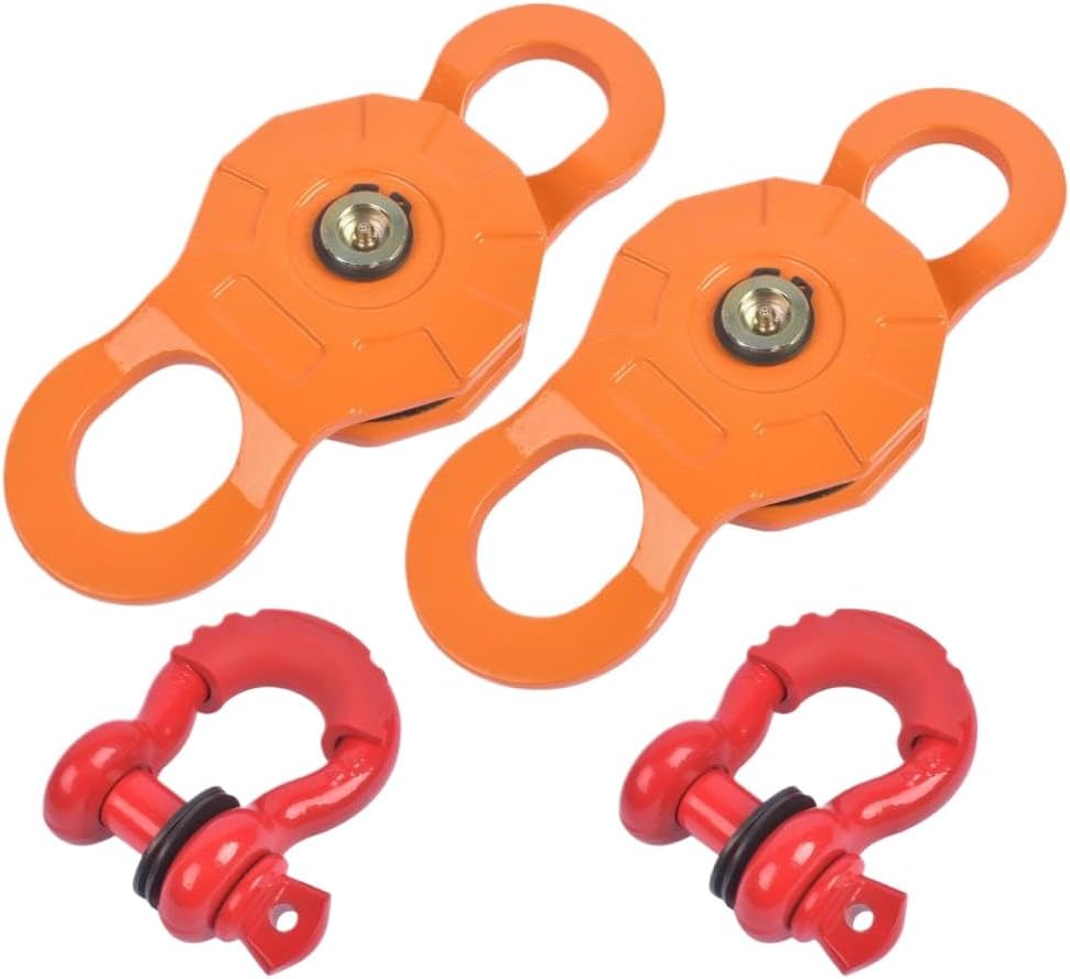 Snatch Block Kit 2X Snatch Block 2X D-Ring Shackles Compatible with Heavy Duty Offroad ATV UTV
