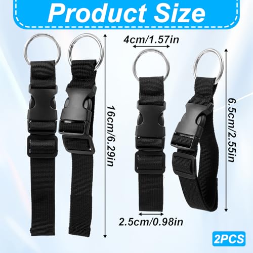 Image of 2 Pcs Add a Bag Strap for Suitcase Adjustable Suitcase Belt Jacket Holder Jacket Gripper Travel Belt Add Bag Handbag Clip Travel Accessories for Connecting Your Luggage Jacket (Black)