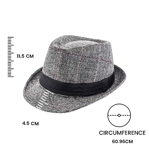 Image of The Tie Hub Fedora Hat for Men & Women|Wide Brim Felt, Sun hat, Beach Hat, Summer Hat, Party hat, Stylish hat
