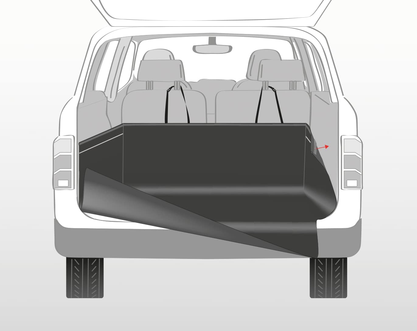 Trixie Funda Protectora Maletero Coche, Negro, 2,10 × 1,75 m