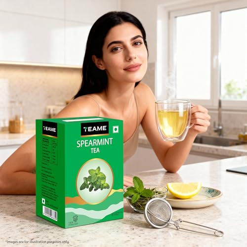 Image of TE-A-ME Spearmint Infusion - 150g (150+ Cups) | Spearmint Leaves for PCOS, PCOD & Facial Hair | Helps - Balance Hormones, Reduces Facial Hair & Acne | Supports Digestion | Herbal Tea - Dried Loose Leaf - Caffeine Free | 50g - Pack of 3