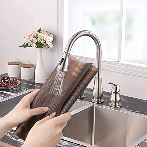 Image of Aofmee Placemats Set of 4, Heat Resistant Place Mats, Washable Durable PVC Table Mats, Woven Vinyl Plastic Placemats for Dining Table, Non-Slip Stain Resistant Kitchen Table Placemats, Easy to Clean
