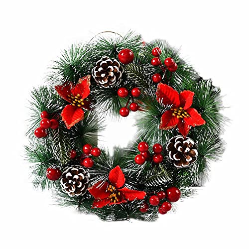 Couronne extérieure pour porte d'entrée de Noël et décoration murale