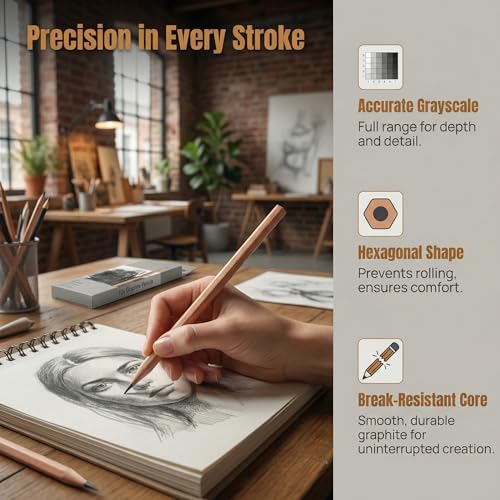 Set de lápices de grafito profesional 14B x12 miniatura 7
