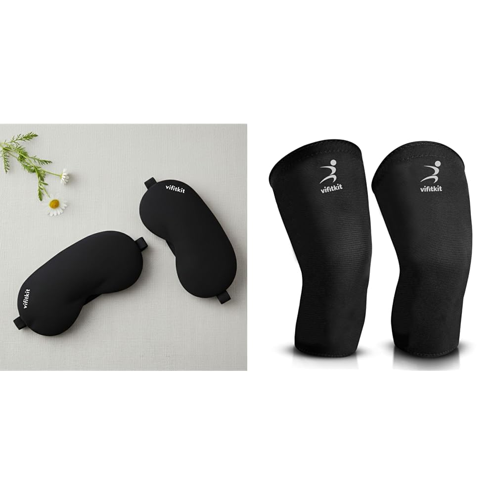 VFK by Xtrim Eye Mask for Sleeping with Adjustable Strap, Premium Sleeping Mask for Men, Women and | VIFITKIT VFK by Xtrim Knee Cap, Sleeves for Pain Relief, Sports & Exercise - Anatomically Fitted,-image-32