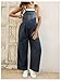 MakeMeChic Women's Maternity Overalls Gingham Print Sleeveless Wide Leg Y2K Pregnancy Jumpsuits Blue X-Large
