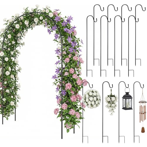 Lounsweer 7.8 ft H Metal Garden Arch Trellis for Climbing