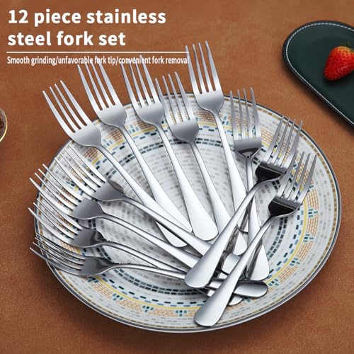 Berglander Set di forchette da tavola da 12pcs da 18cm, set di forchette da cena in acciaio inossidabile per casa, ristorante, pranzo quotidiano, facile da pulire e lavabile in lavastoviglie - immagine 4