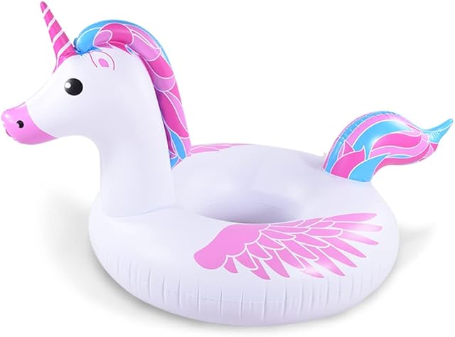 Amazon Brand - Umi Inflatable Unicorn Pool Float for Kids and Adults, 170cm Giant Adults Rubber Ring, Swimming Ring, Water Float Ring, Pool Toys, Beach Floaties, Summer Party Decorations