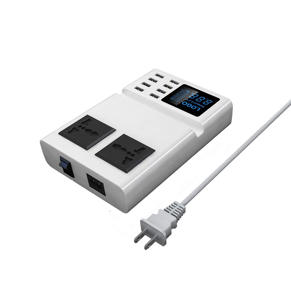 Shandongmt Surge Protector, Home Travel Multifunction 2ac Plug 8usb Smart Power Board, With Led Display Rapid Charger Socket Board (Color : American Standard)
