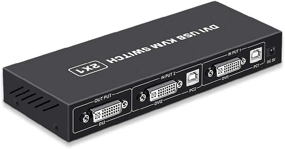 DVI KVM Switch 2-in-1 - 4K Umschalter Für 2 Computer Mit USB