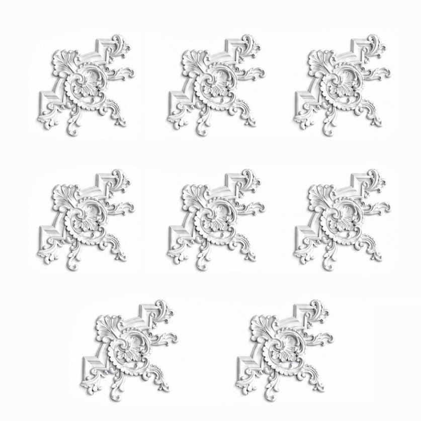 Fleur d'angle de plafond en PU pour salon et décoration murale TV de maison, lot de 8 pièces 22.5cm