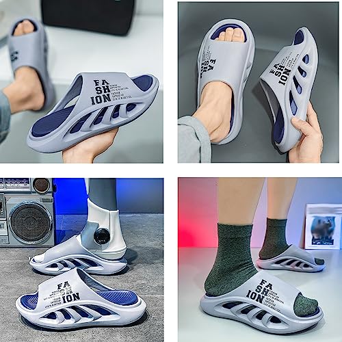 Men's Height Increasing Anti-Slip Slippers, Mens Sport Recovery Sandals Double Color Matching Thick Cushion4