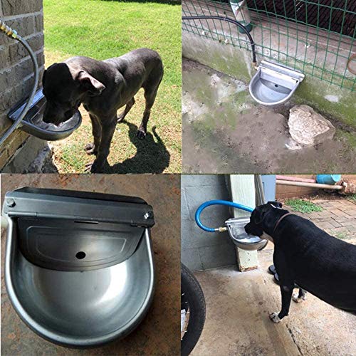 Automatic Dog Water Bowl, 304 Stainless Steel Livestock Waterer with 2 PCS Float Valve for Horse Cattle Goat Sheep Dog, Farm Grade Sheep Water Trough Bowl - Image 8