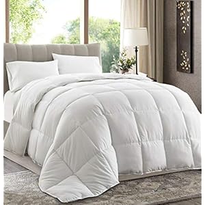Chezmoi Collection Duvet d’oie Blanche Alternative Doudou, Blanc, Queen Size