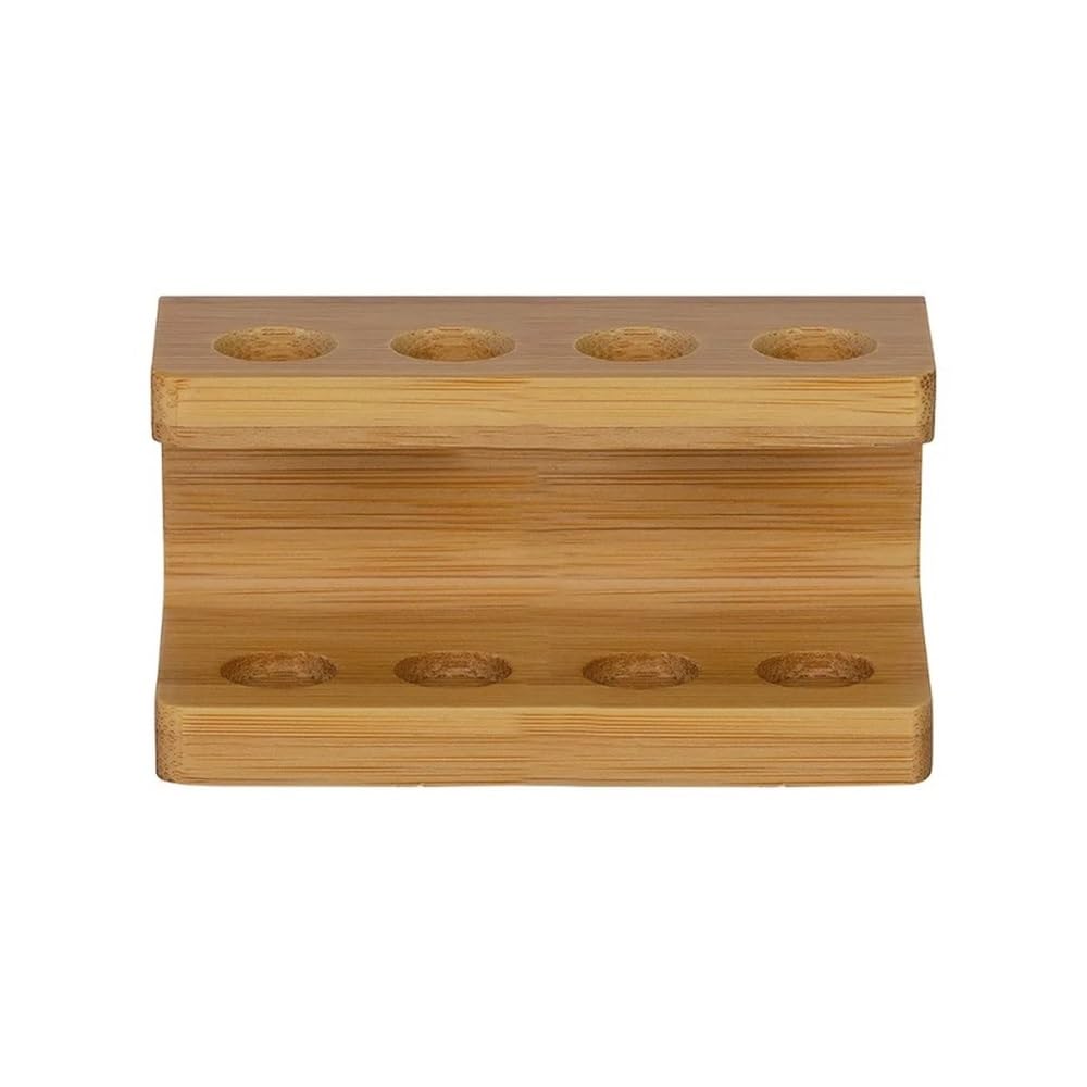 Supporto per spazzolino elettrico multi slot per la casa, mini portatile, durevole, in bambù naturale, antiscivolo, autoportante (3 slot)