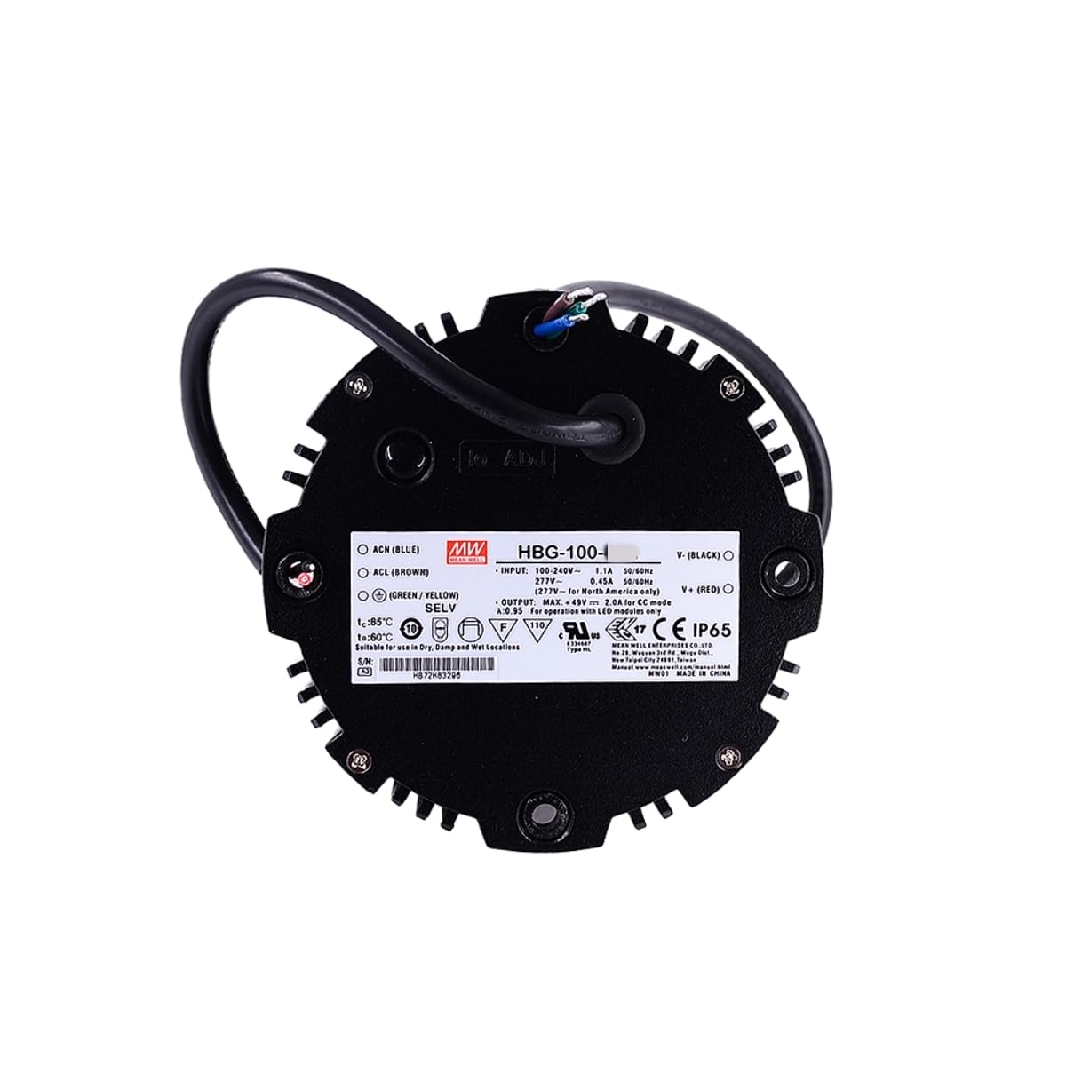 Convertisseur LED HBG 100 W idéal pour illuminer les grands ateliers