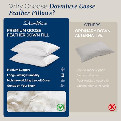 Downluxe Goose Feather Down Pillow Queen thumbnail 9