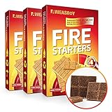 Fire Starter Squares 192 - Fire Starters for Fireplace,Chimney,BBQ Grill,Camping Fire,Wood Stove - W