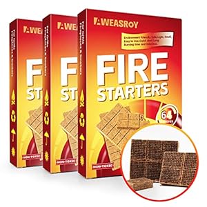 Fire Starter Squares 192 – Fire Starters for Fireplace,Chimney,BBQ Grill,Camping Fire,Wood Stove – Water Resistant and Safe Odourless – Camping Accessories