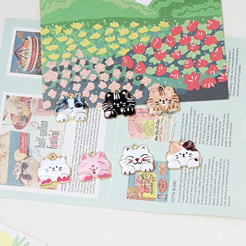 Yymsen 21Pcs Love Cat Charm Enamel Pendant Gold Plated Enamel Cat Charm Pendant Diy Jewelry Making Necklace Bracelet Earrings Diy Jewelry Accessories Charm（Light Bulb Tea Cup Cat） #TOP6