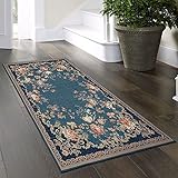 teppich floral grün Regelmäßiges Absaugen ist genügt. Sie können den traditionellen Teppich mit einer Düse ohne Borsten absaugen, um ein Herausziehen der Faser sowie Verfilzungen zu verhindern.