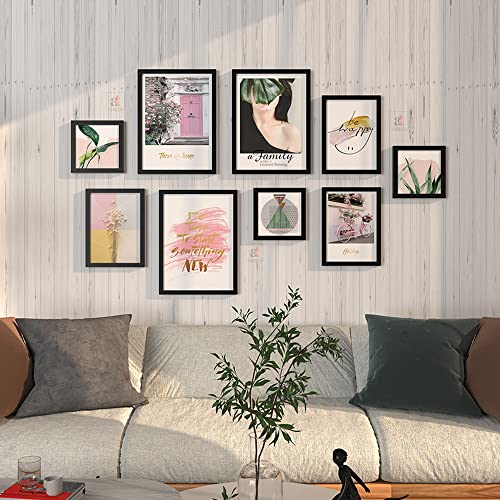 Image of PAINTINGMANTRA Framed Painting Wall D cor Gallery Minimalist Print Set of 9 Framed Art Prints Paintings for Home Gallery, Bedroom, Living Room & Office (Size - 3-12 x 16, 3-8 x 8 & 3-8 x 12 Inches)