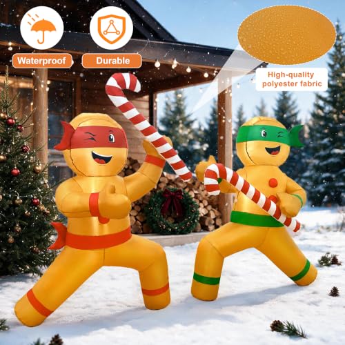 Aufblasbare Ninja-Lebkuchenmänner im 2er-Set – 1,5 m – Bild 6