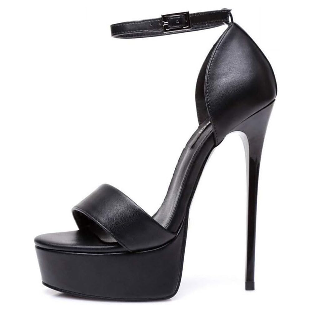 Tacones Altos Sandalias De 16 Cm Tacones Súper Altos Zapatos De Plataforma Tacones Clásicos Zapatos Con Punta Abierta botines/K/37EU