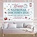 AIBIIN 7x5ft Happy Doctors Day Party Backdrop National Doctors Day Medical Banner Decorations, Thank You Doctors Medical Theme Background Banner Doctors Appreciation Banner Party Decorations