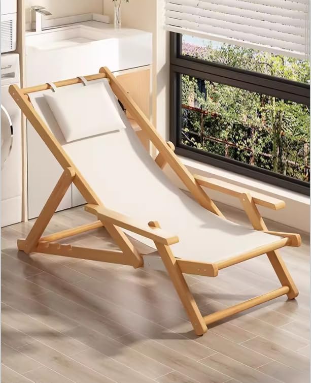 Lying Chairs, Outdoor Folding Chairs, backrests, Comfortable Lunch Breaks, Long Sitting, Portable courtyards, Outdoor Beach Balconies, Home and Leisure Activities, White