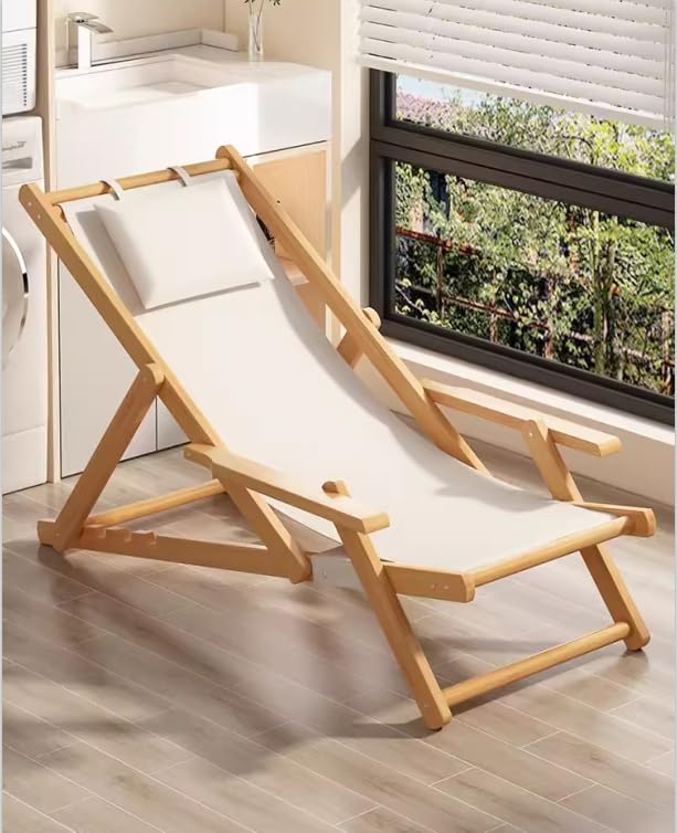 Lying Chairs, Outdoor Folding Chairs, backrests, Comfortable Lunch Breaks, Long Sitting, Portable courtyards, Outdoor Beach Balconies, Home and Leisure Activities, White